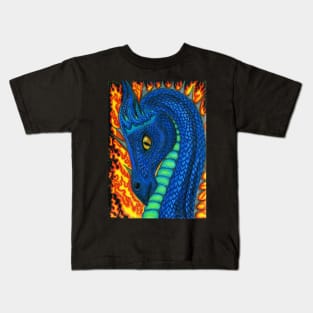 Blue Fire Dragon Kids T-Shirt